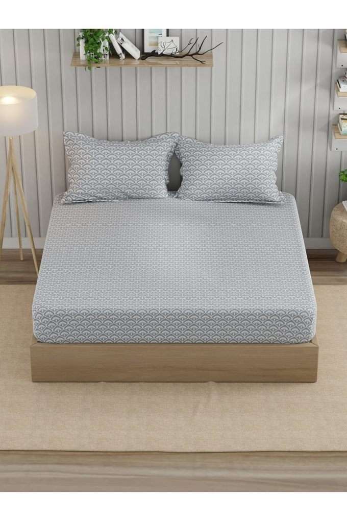 Super-Fine-100--Egyptian-Satin-Cotton-King-Fitted-Bedsheet-With-2-Pillow-Covers--3pc-set-(marina-bay)