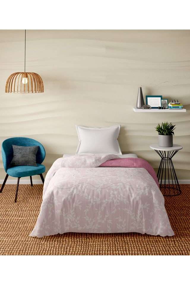 Buy Portico Mauve Melange Printed Cotton Single Duvet Cover