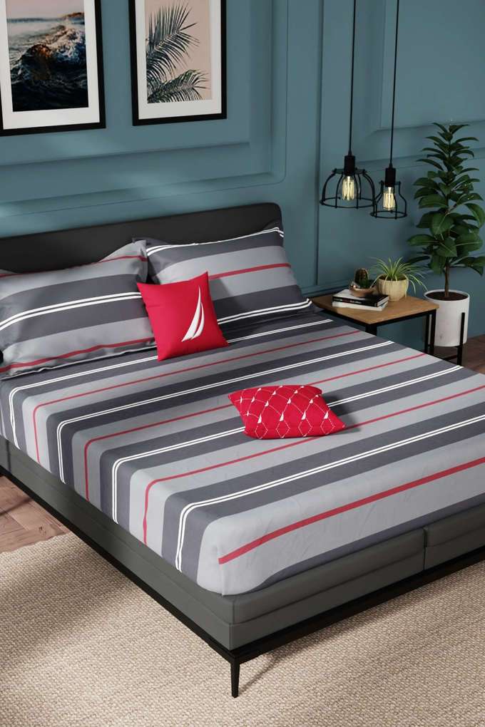 Northsail-Super-Soft-100--Cotton-King-Bedsheet-And-2-Pillow-Covers-3-PC-Set