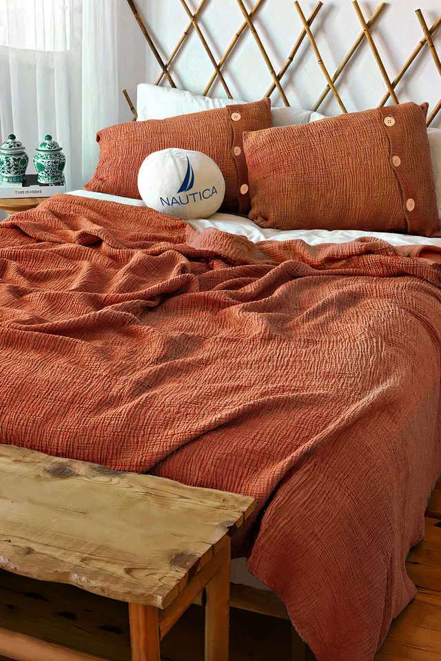 Ocean-Ripples-100--Cotton-Bedsheet-With-2-Pillow-Covers-With-4-Layers-Seersucker-3-PC-Set