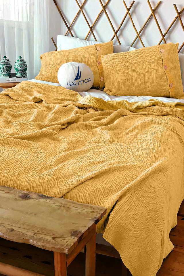 Ocean-Ripples-100--Cotton-Bedsheet-With-2-Pillow-Covers-With-4-Layers-Seersucker-3-PC-Set