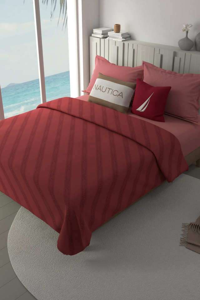 100--Premium-Cotton-Blanket-With-Pure-Cotton-Flannel-Filling--1Pc-Double-Size-(Ocean-View)-Ornamental-Red