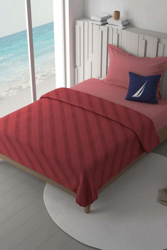 100--Premium-Cotton-Blanket-With-Pure-Cotton-Flannel-Filling--1Pc-Single-Size-(Ocean-View)-Ornamental-Red