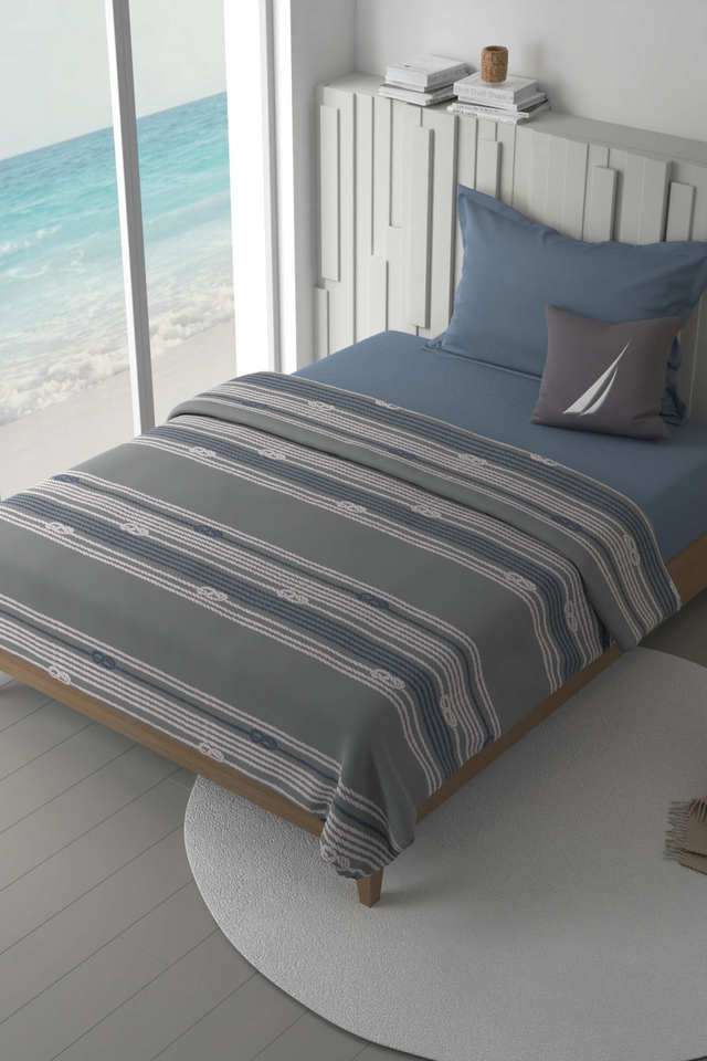 100--Premium-Cotton-Blanket-With-Pure-Cotton-Flannel-Filling--1Pc-Single-Size-(Ocean-View)-Ornamental-Grey/Blue