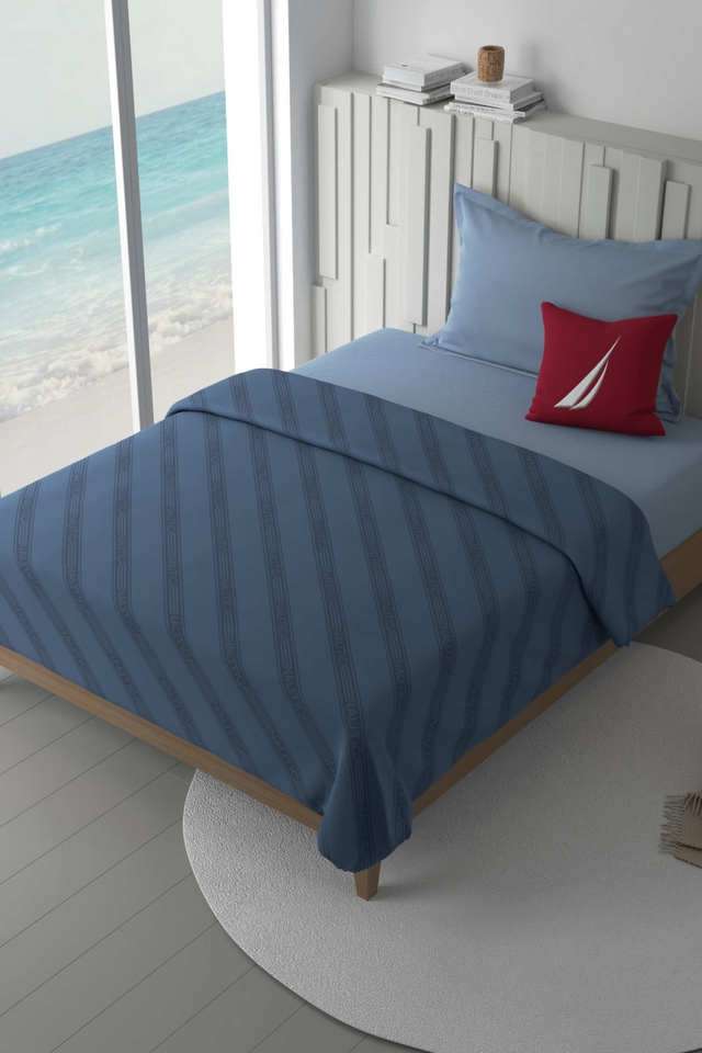 100--Premium-Cotton-Blanket-With-Pure-Cotton-Flannel-Filling--1Pc-Single-Size-(Ocean-View)-Ornamental-Blue