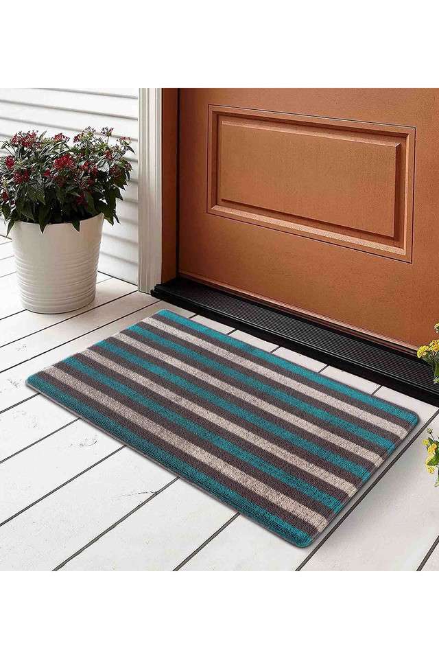 Anti-Skid-Polyester-Outdoor-Mat -60-x-40-cm -Grey-&-Teal