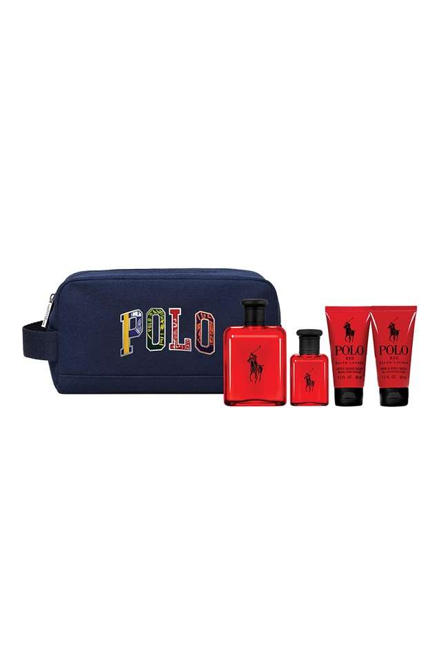 Polo-Red-Perfume-Gift-Set---Pack-of-5-(EDT -Body-Wash -After-Shave-Balm-and-Travel-Bag)