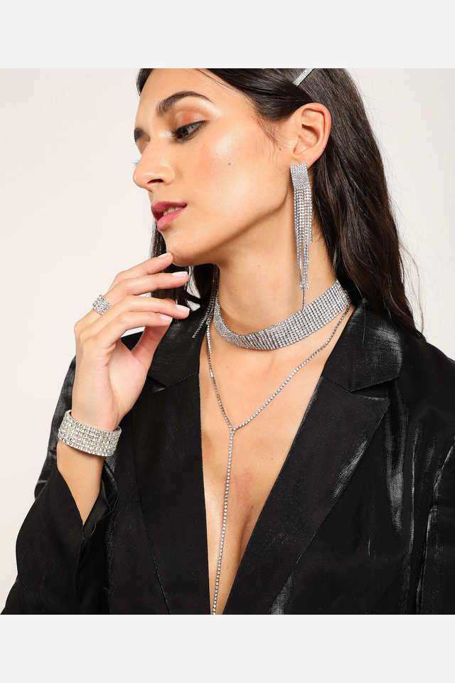 Buy Sohi NoColour Eccentric Party Fancied Gem Studded And Choker