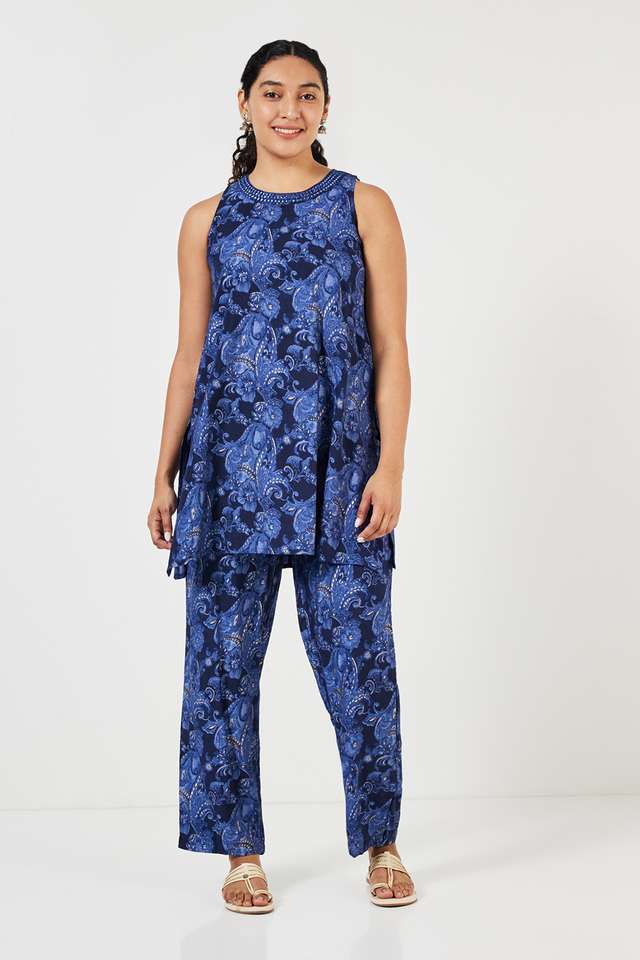 Embroidered-Full-Length-Blended-Fabric-Woven-Women-s-Co-Ord-Set