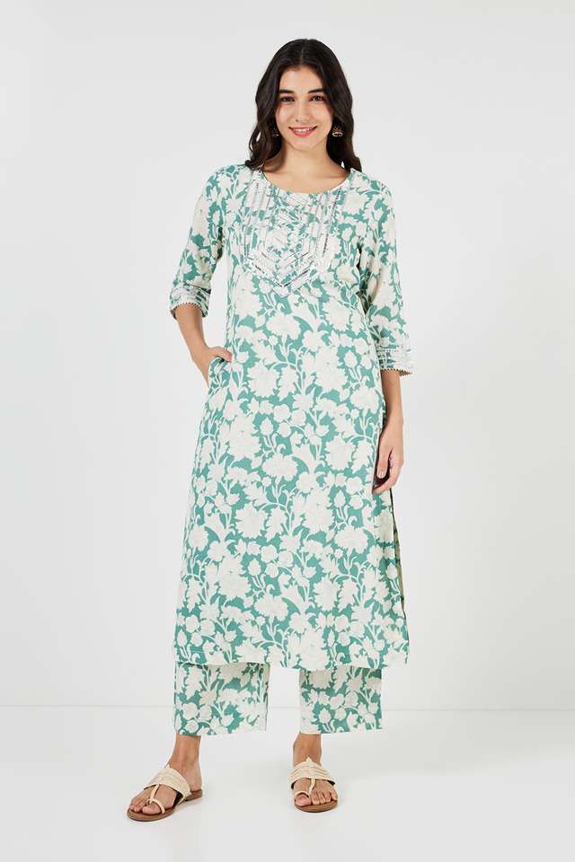 Printed-Rayon-Round-Neck-Women-s-Casual-Wear-Kurta
