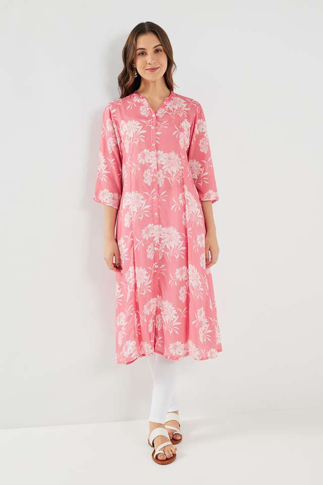 Printed-Modal-Collared-Women-s-Casual-Wear-A-Line-Kurta