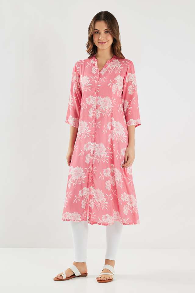 Printed-Modal-Collared-Women-s-Casual-Wear-A-Line-Kurta