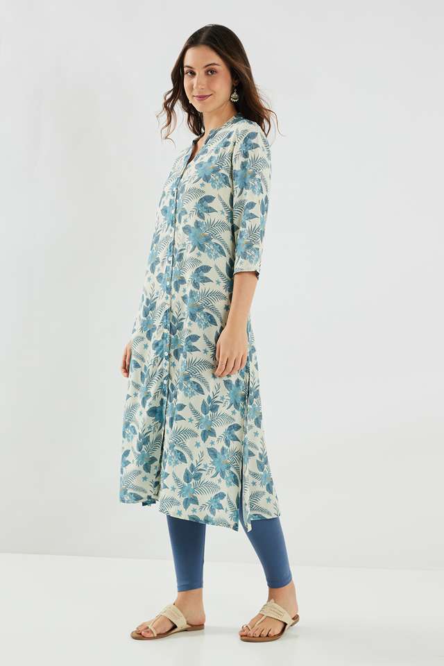 Printed-Rayon-Collared-Women-s-Casual-Wear-Kurta