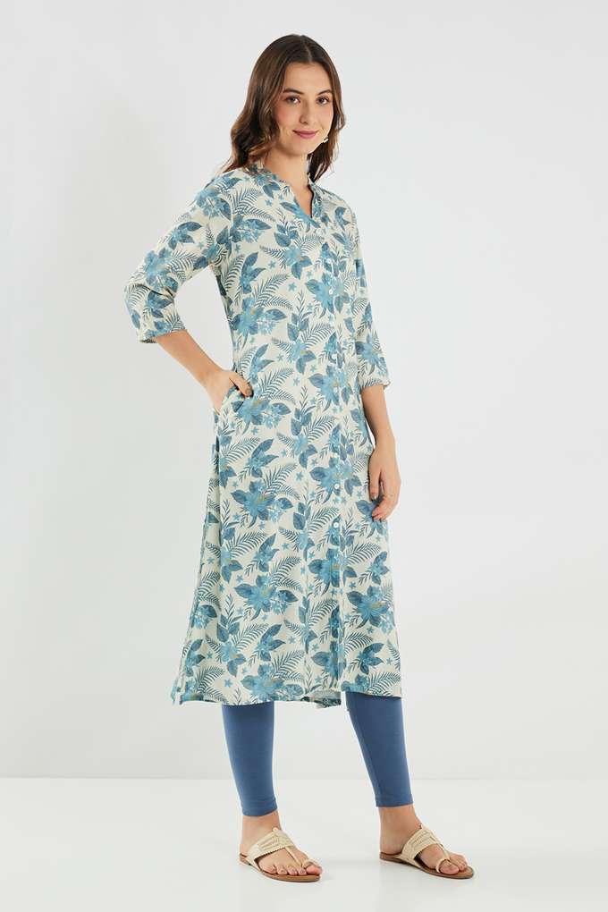 Printed-Rayon-Collared-Women-s-Casual-Wear-Kurta