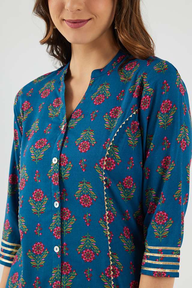 Printed-Rayon-Collared-Women-s-Casual-Wear-Kurta