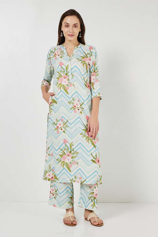 Printed-Rayon-Round-Neck-Women-s-Casual-Wear-Kurta