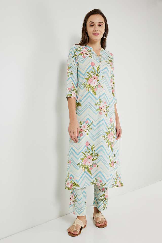 Printed-Rayon-Round-Neck-Women-s-Casual-Wear-Kurta