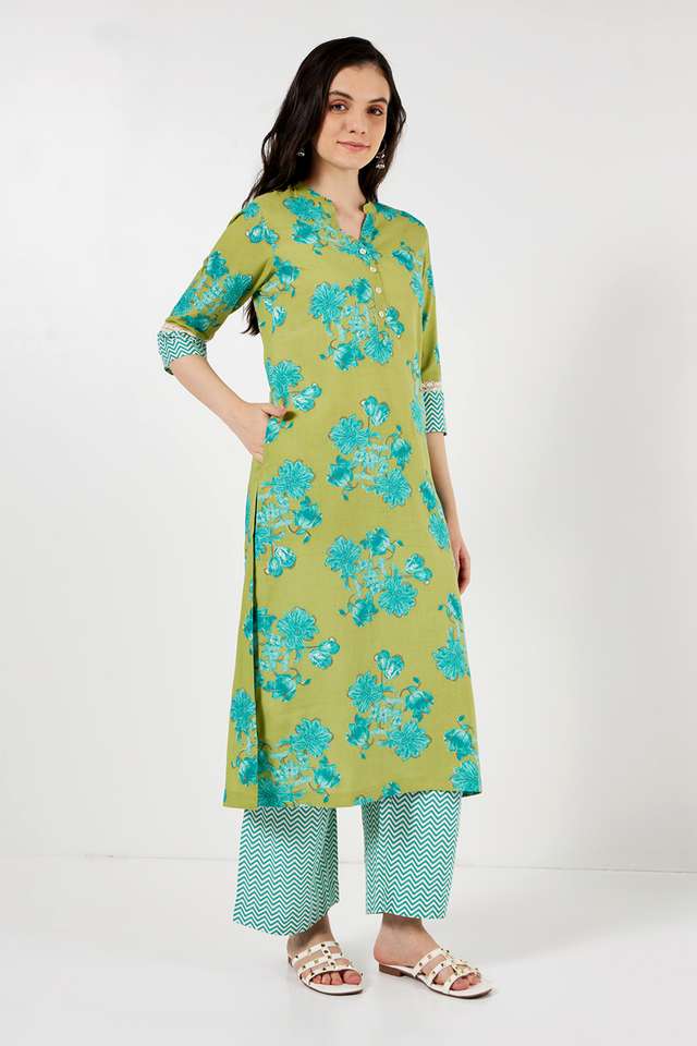 Printed-Rayon-Collared-Women-s-Casual-Wear-Kurta
