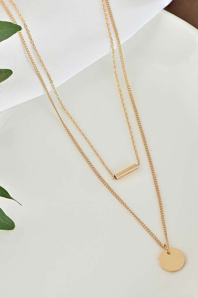 Gold-Plated-Geometric-Layered-Necklace-For-Women