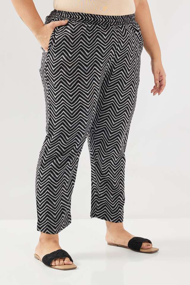 Plus-Size-Printed-Ankle-Length-Blended-Fabric-Women-s-Palazzos