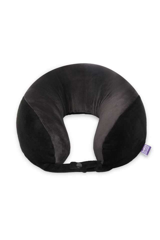 U-Shape-Super-Soft-Memory-Foam-Travel-Neck-Pillow---Black-Grey