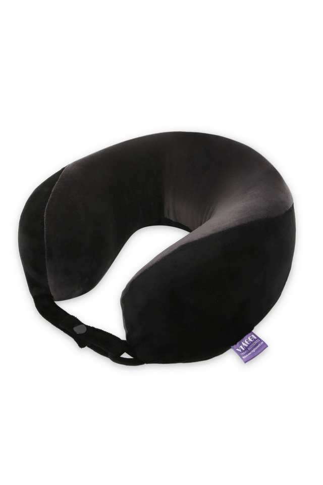 U-Shape-Super-Soft-Memory-Foam-Travel-Neck-Pillow---Black-Grey