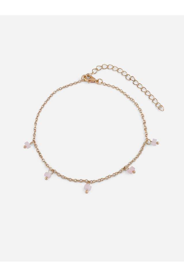 Gold--Toned-Set-of-3-Multi-Strands-Charm-Bracelet-with-Pearls