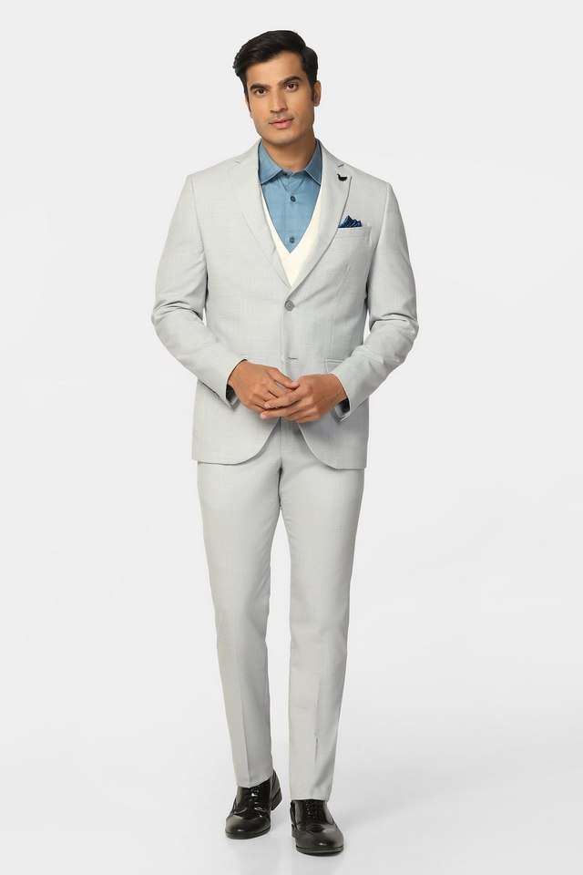 Checks-Polyester-Slim-Fit-Men-s-Formal-Wear-Suit