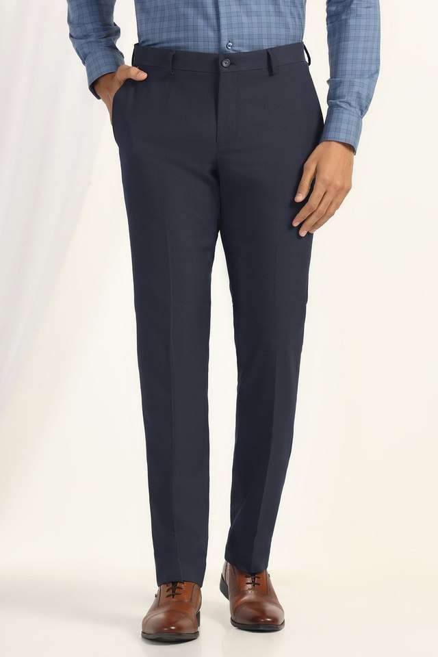 Structured-Polyester-Slim-Fit-Men-s-Formal-Wear-Trousers