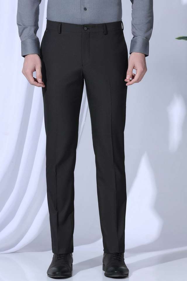 Structured-Polyester-Slim-Fit-Men-s-Formal-Wear-Trousers