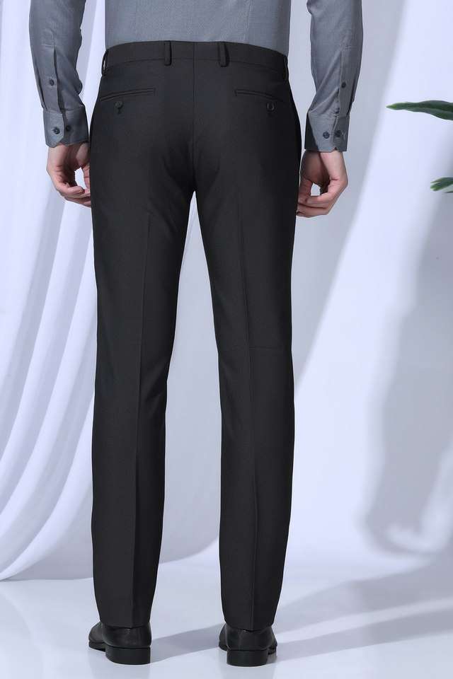 Structured-Polyester-Slim-Fit-Men-s-Formal-Wear-Trousers