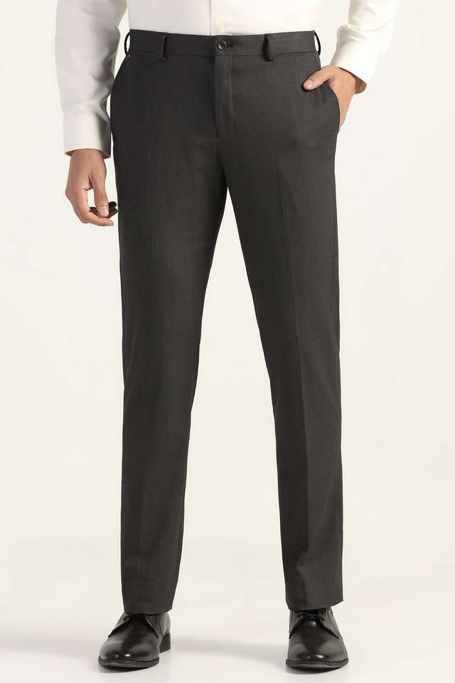 Structured-Polyester-Slim-Fit-Men-s-Formal-Wear-Trousers