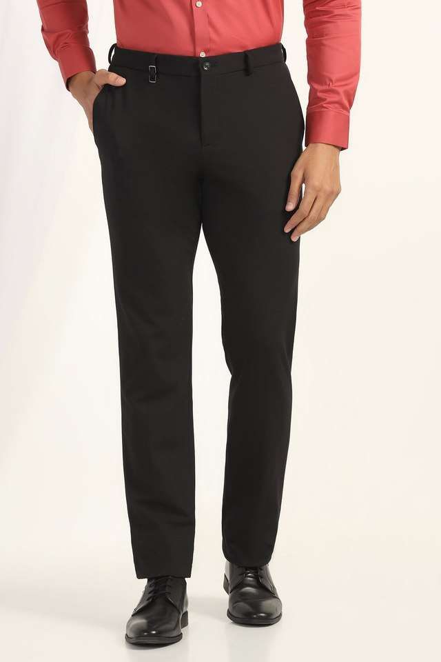 Solid-Polyester-Slim-Fit-Men-s-Formal-Wear-Trousers