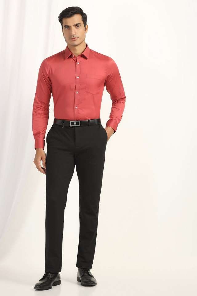 Solid-Polyester-Slim-Fit-Men-s-Formal-Wear-Trousers