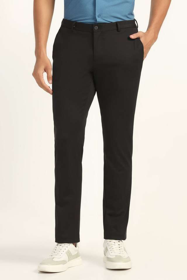 Solid-Blended-Fabric-Super-Slim-Fit-Men-s-Formal-Wear-Trousers