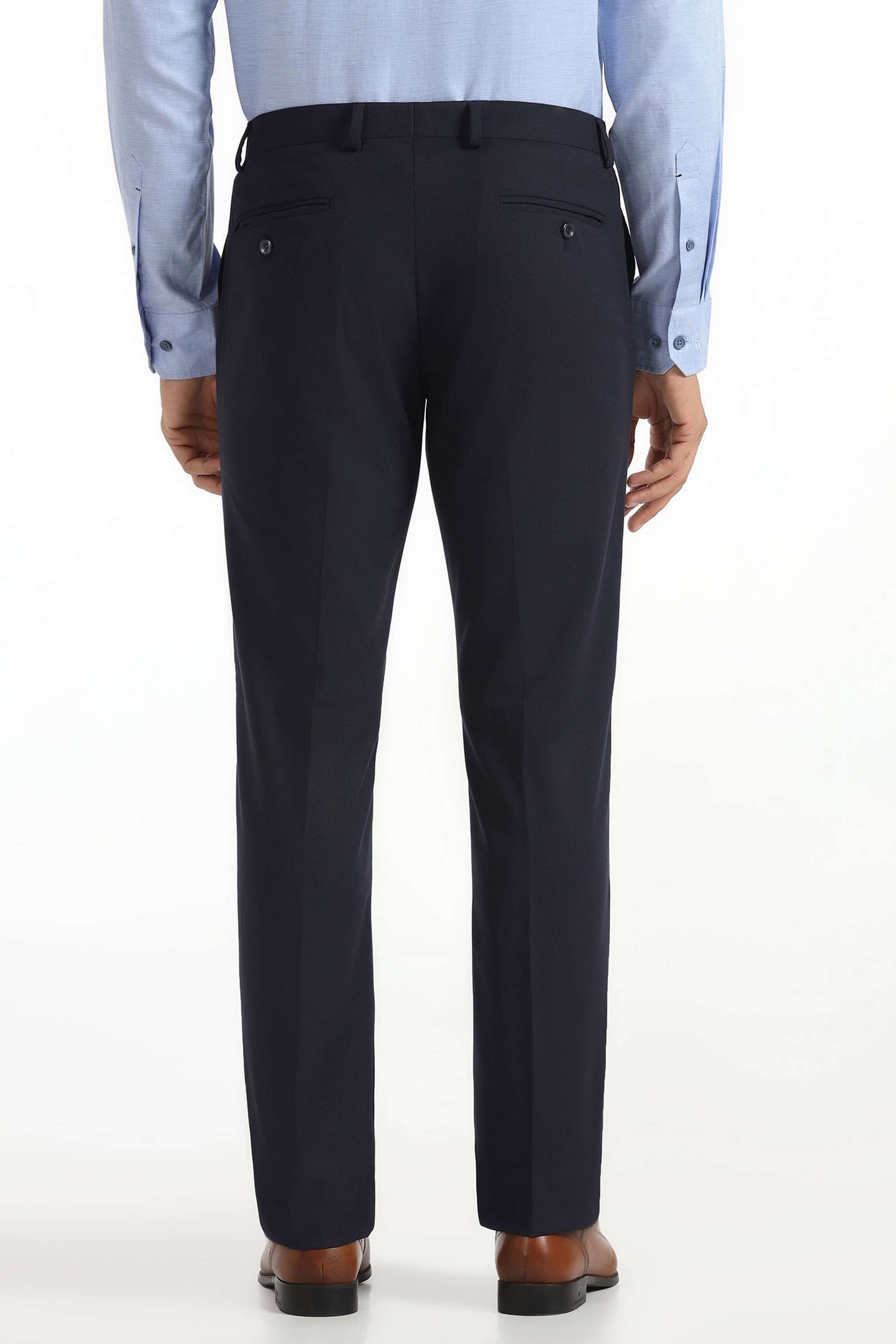 Solid-Polyester-Slim-Fit-Men-s-Trousers