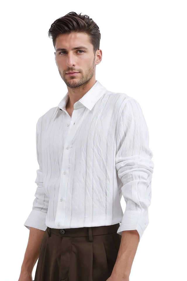Solid-Blended-Fabric-Regular-Fit-Men-s-Casual-Wear-Shirt