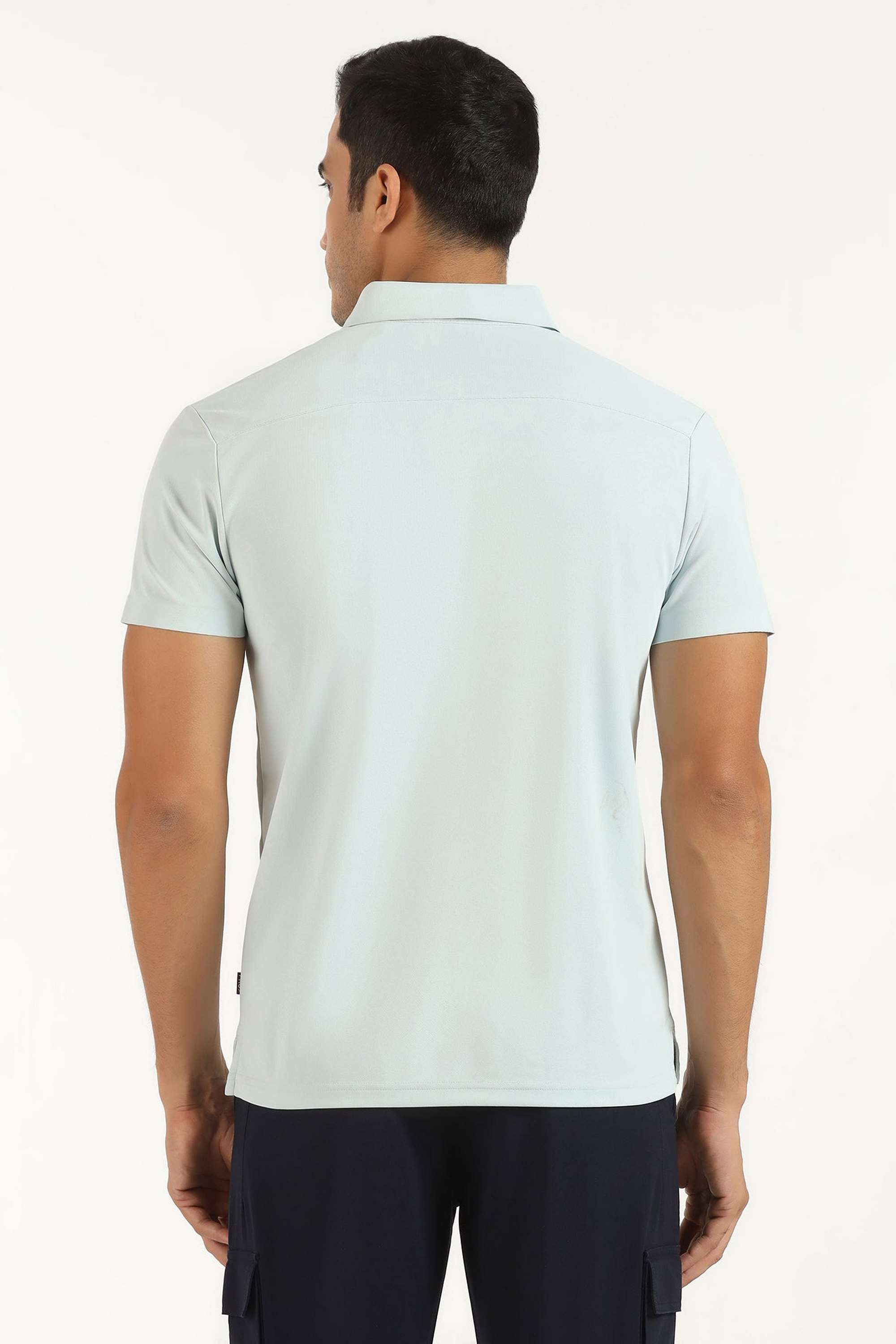 Solid-Polyester-Slim-Fit-Men-s-T-Shirt