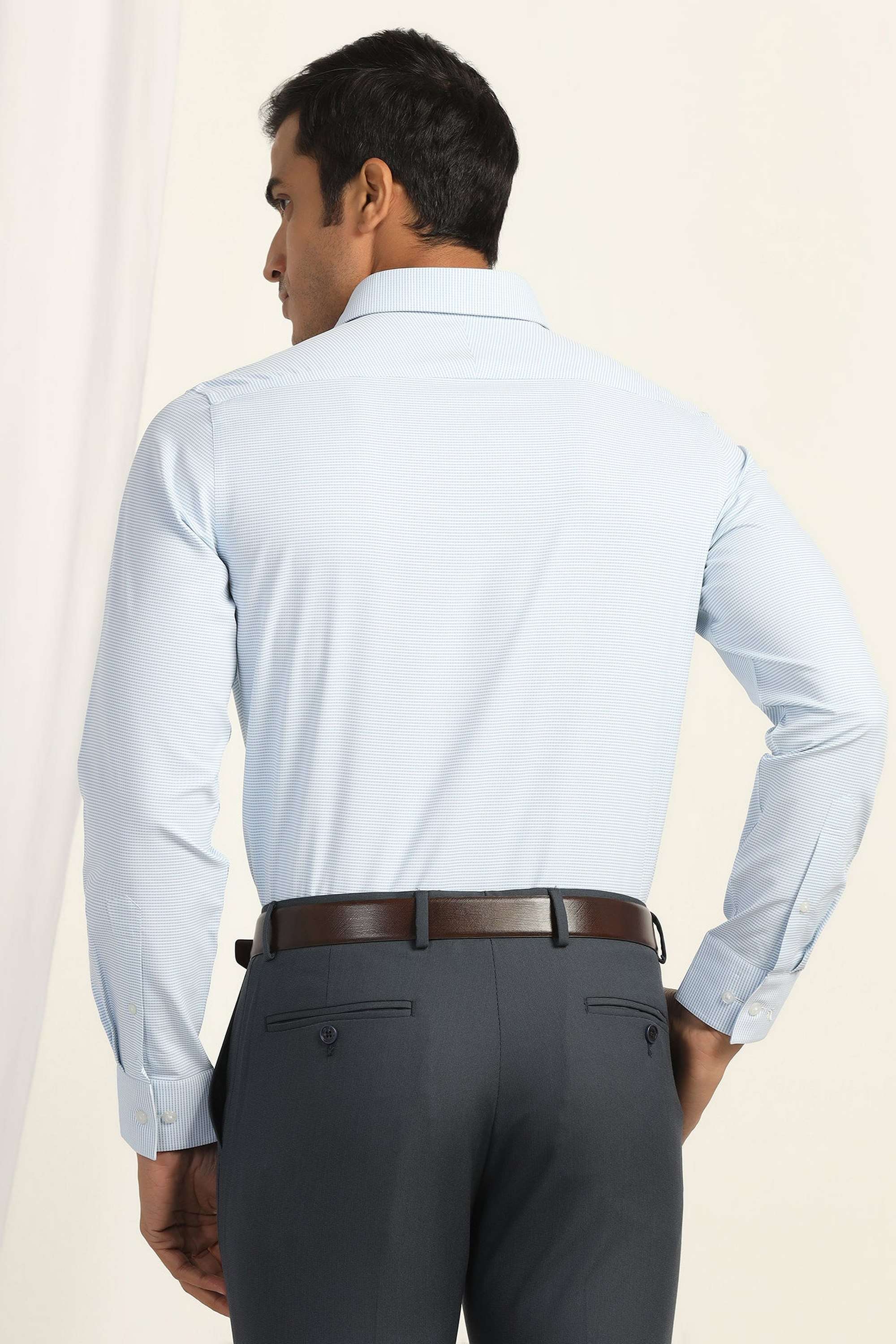 Dobby-Polyester-Slim-Fit-Men-s-Shirt