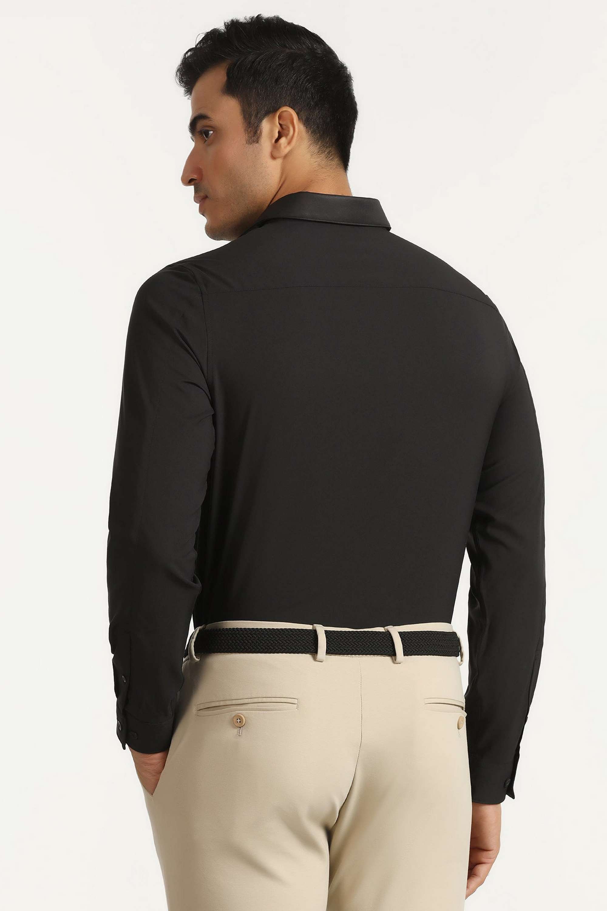 Solid-Nylon-Slim-Fit-Men-s-Shirt