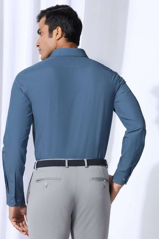 Dobby-Polyester-Slim-Fit-Men-s-Formal-Wear-Shirt