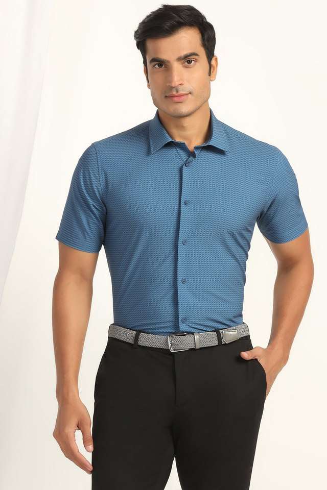 Printed-Polyester-Slim-Fit-Men-s-Formal-Wear-Shirt