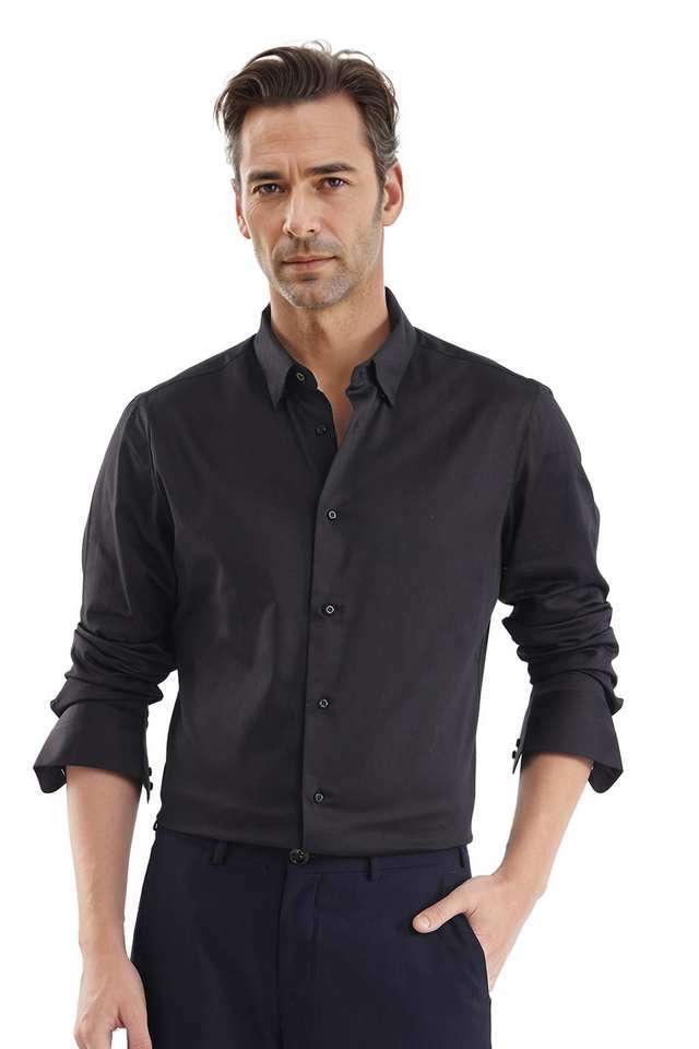 Solid-Cotton-Regular-Fit-Men-s-Casual-Wear-Shirt