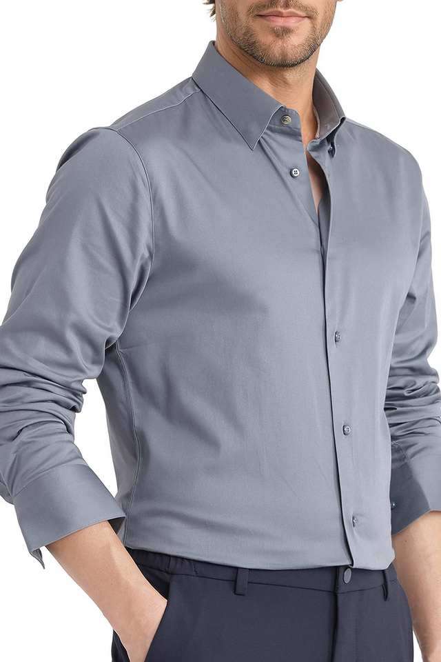 Solid-Cotton-Regular-Fit-Men-s-Casual-Wear-Shirt