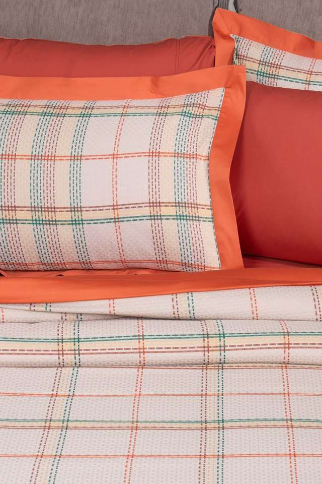 Mosaic-Plaid-Blue-Single-Duvet-Cover-with-Pillow-Case