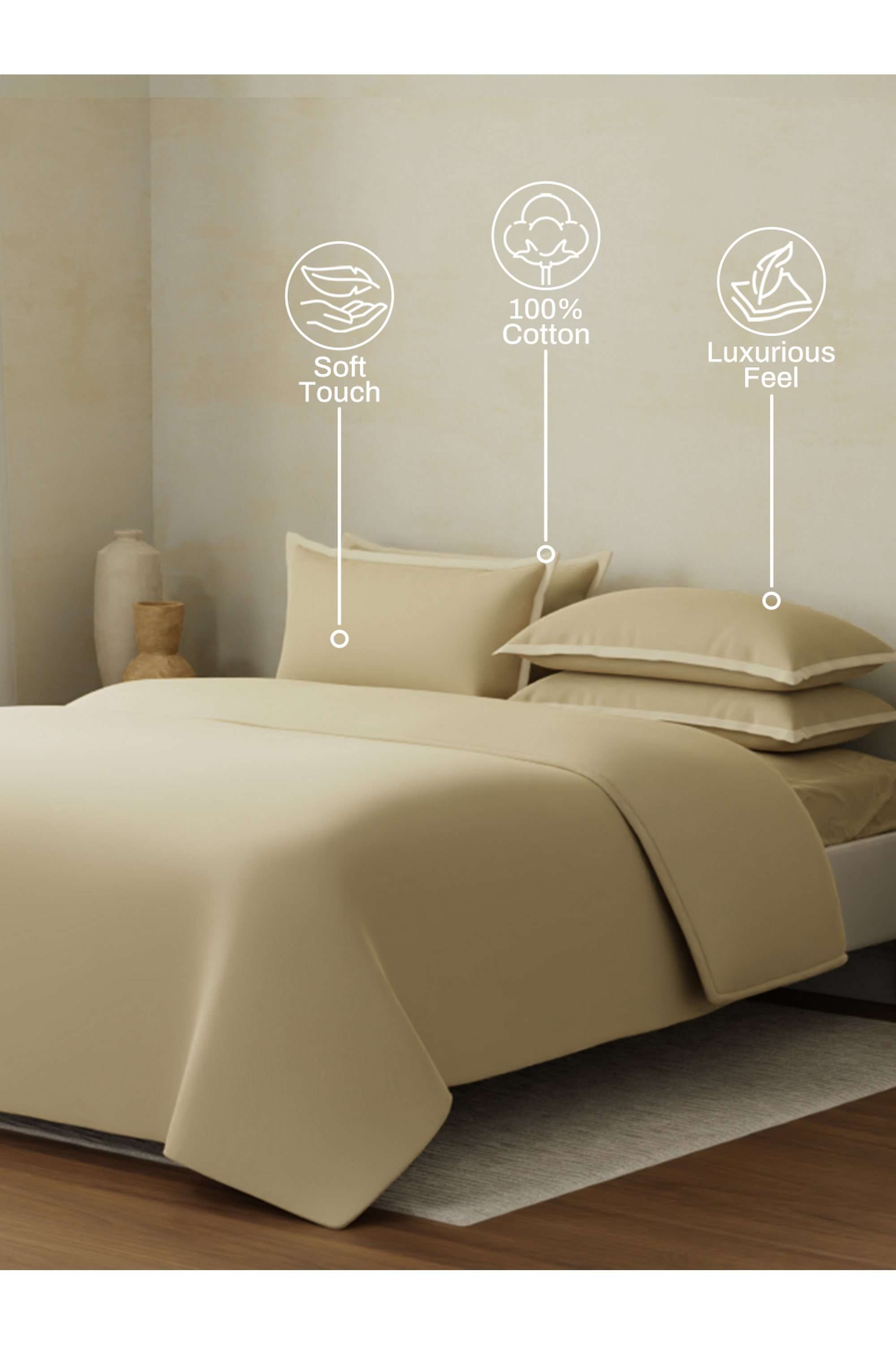 Cotton-Charm-400-TC-100--Cotton-Beige-King-Bedding-Set