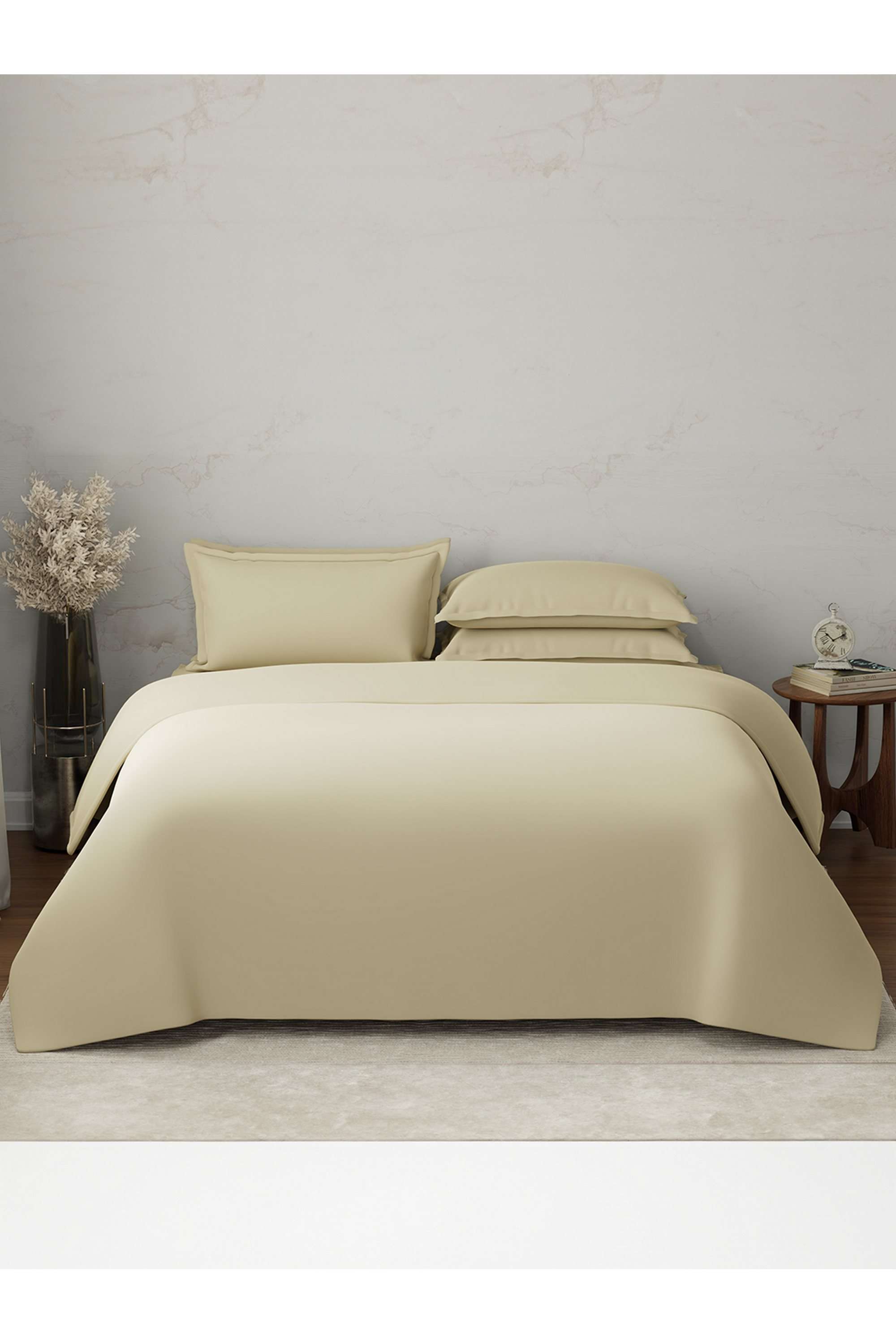 Emblem-100--Cotton-300-TC-Beige-King-Bedding-Set