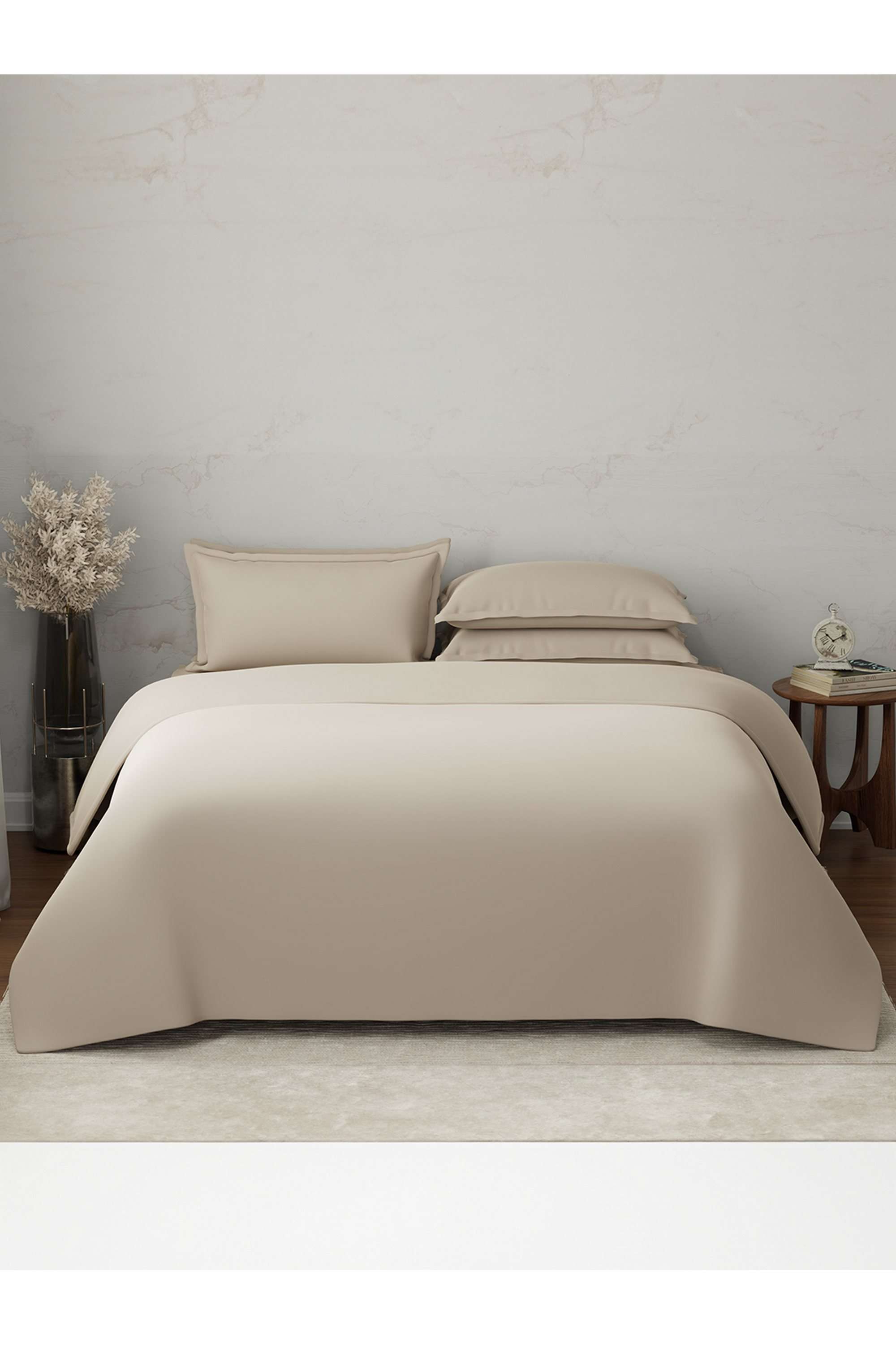 Emblem-100--Cotton-300-TC-Beige-King-Bedding-Set