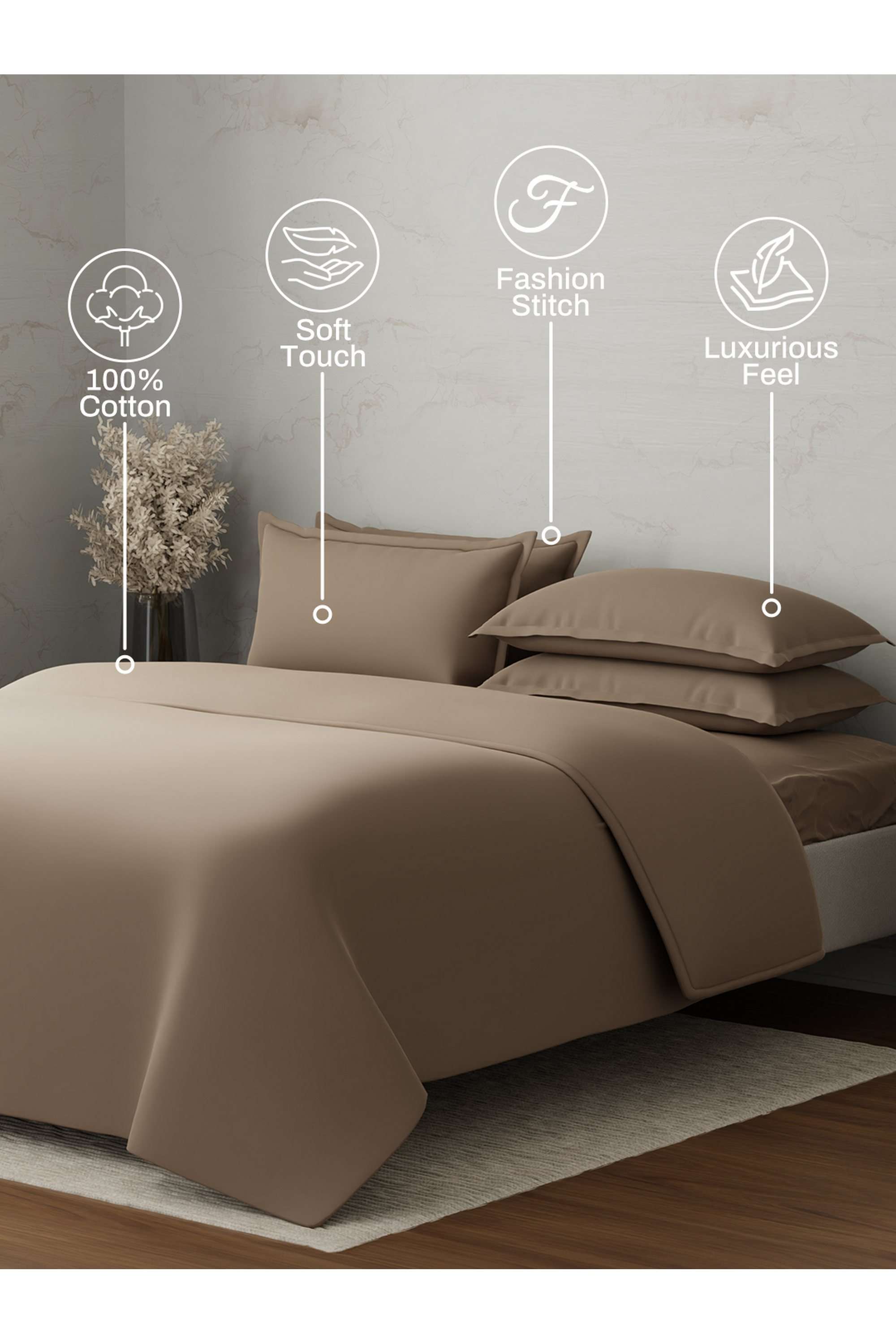 Emblem-100--Cotton-300-TC-Brown-King-Bedding-Set