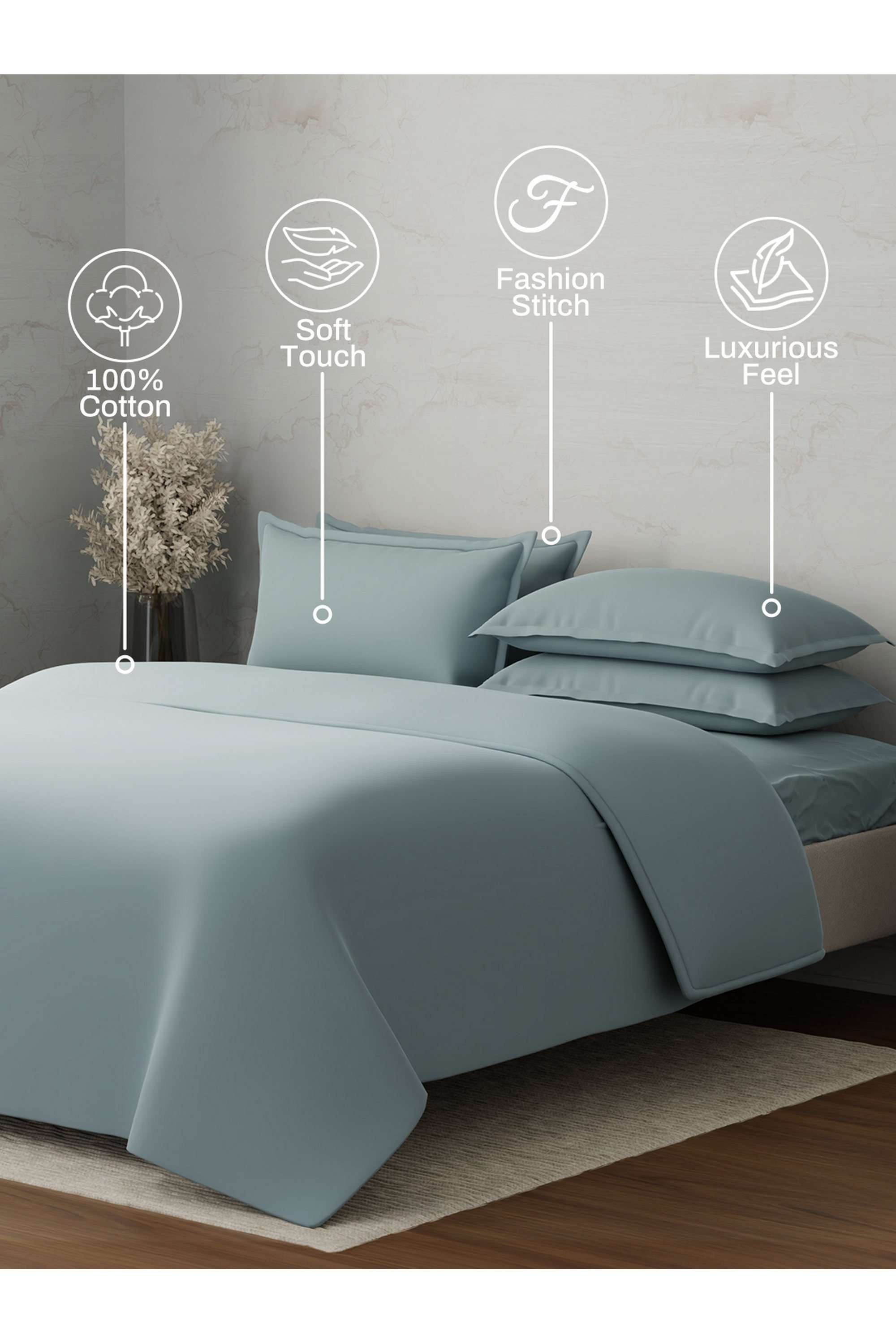 Emblem-100--Cotton-300-TC-Blue-King-Bedding-Set